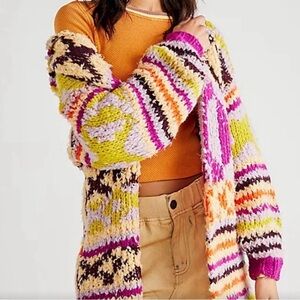 Free People Multicolor Knit Cardigan